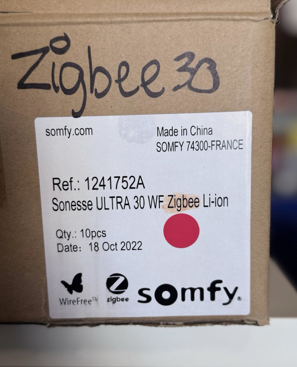 SOMFY Sonesse Ultra 30 WF Zigbee Li-Ion – Quiet Smart Motor for Shades