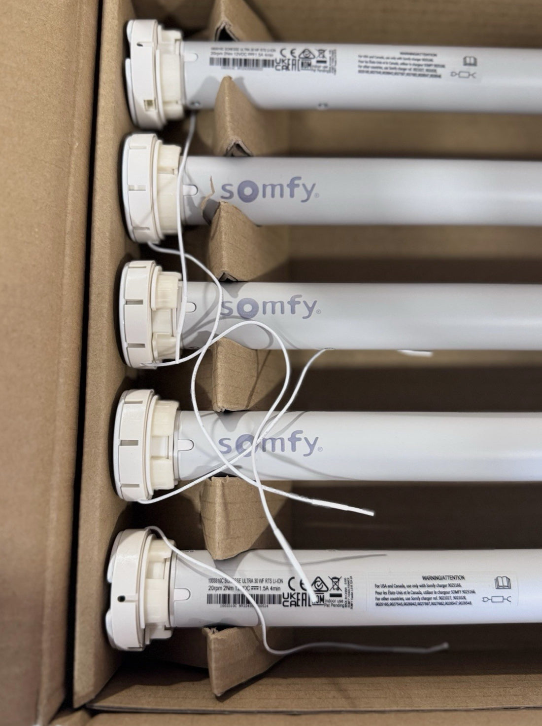 SOMFY Sonesse Ultra 30 WF RTS Li-Ion Motor – 20 RPM, 2Nm, Quiet & Wireless